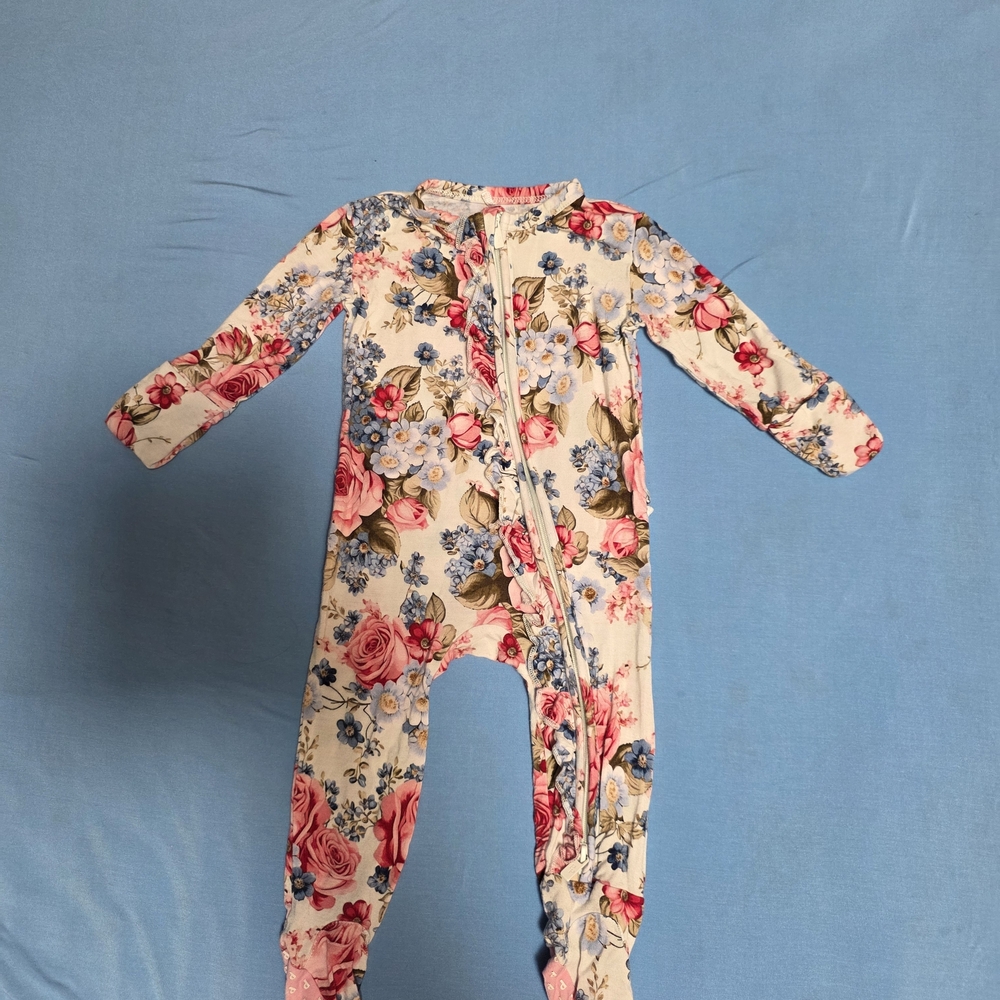 Posh Peanut Floral One Piece in Pink and Blue